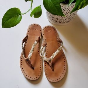 UGG White/Tan Sandals - Size W9